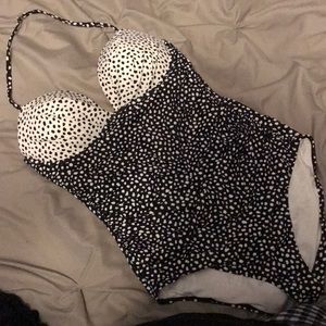 One piece halter bathing suit